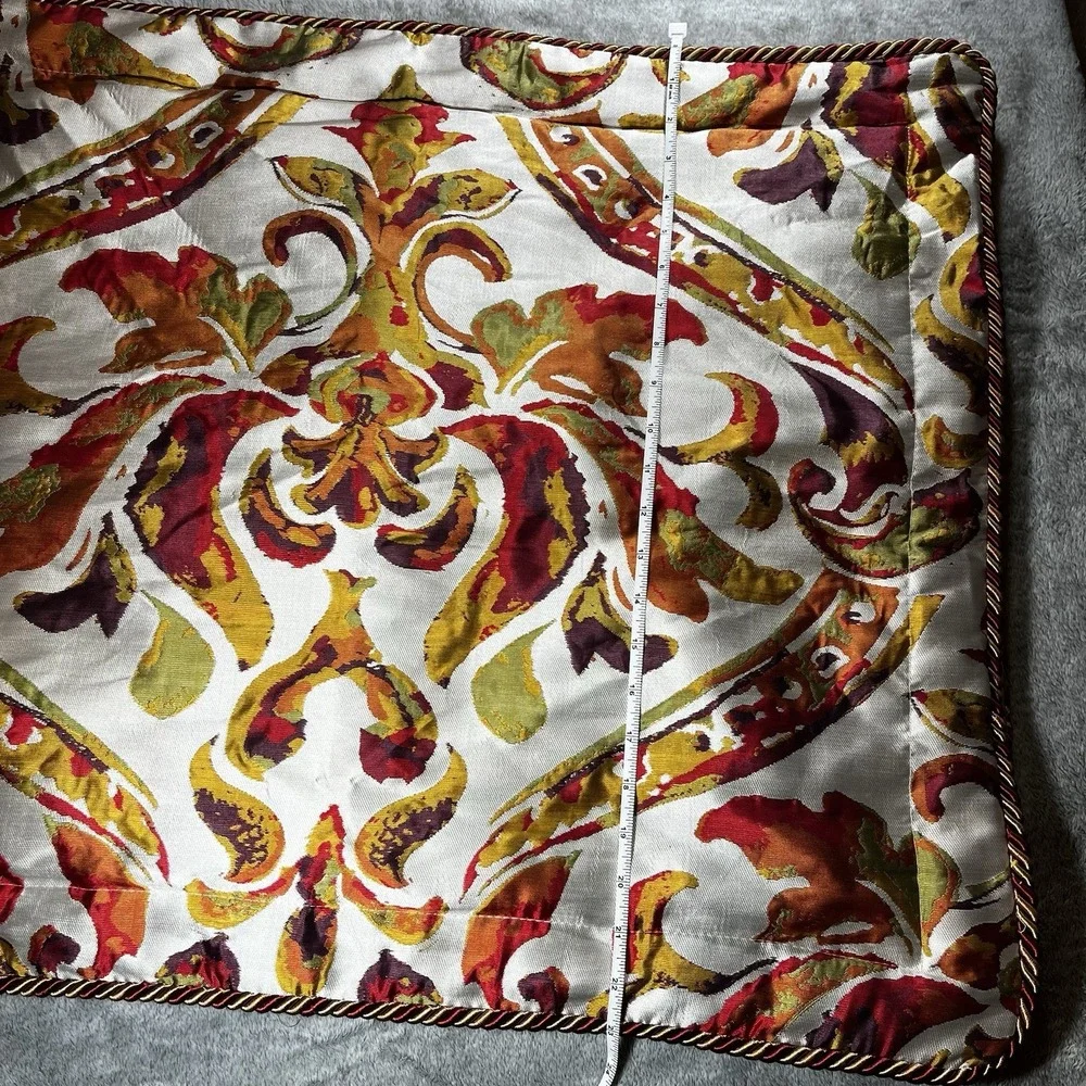 Sherry Kline Luxury Queen Pillow Shams Multicolor‎ Braided Trim P.C.H.F